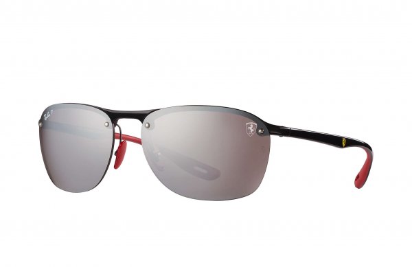   Ray-Ban Scuderia Ferrari Collection RB4302M-F601-H2 Black / Red | Polarized Gray Mirror