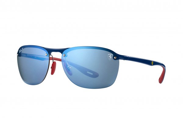   Ray-Ban Scuderia Ferrari Collection RB4302M-F606-H0 Blue / Red | Polarized Blue Mirror