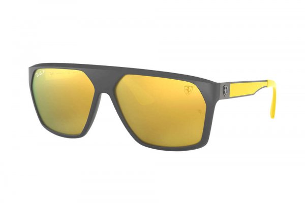   Ray-Ban Scuderia Ferrari Collection RB4309M-F608-6B Black / Yellow | Polarized Yellow Mirror