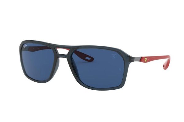  Ray-Ban Scuderia Ferrari Collection RB4329M-F635-80 Transparent Dark Blue / Red | Grey Blue