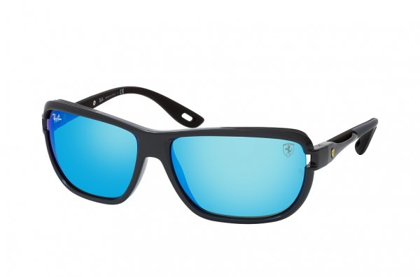   Ray-Ban Scuderia Ferrari Collection RB4365M-F624-55 Black | Blue Mirror