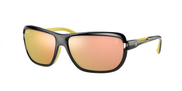   Ray-Ban Scuderia Ferrari Collection RB4365M-F657-2Y Black | Yellow Mirror