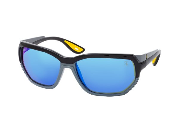   Ray-Ban Scuderia Ferrari Collection RB4366M-F675-55 Black / Grey | Blue Mirror