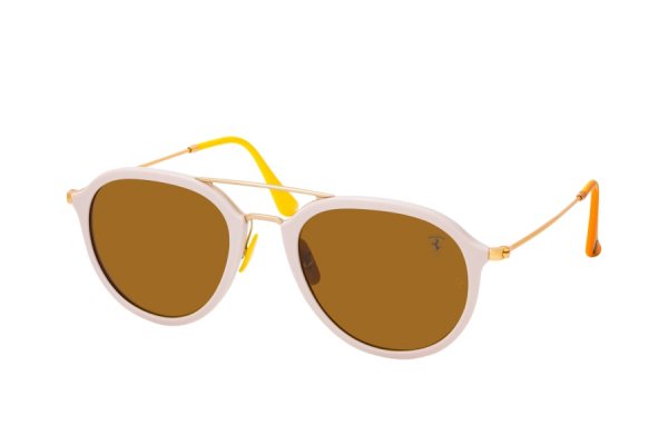   Ray-Ban Scuderia Ferrari Collection RB4369M-F670-33 White / Arista | Natural Brown