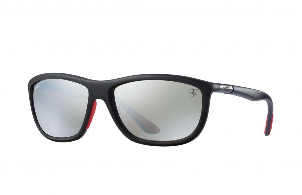   Ray-Ban Scuderia Ferrari Collection RB8351M-F602-H3 Black| Polarized  Silver Mirror