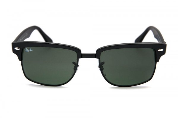  Ray-Ban Squared Clubmaster RB4190-877 Black | Natural Green (G-15XLT)