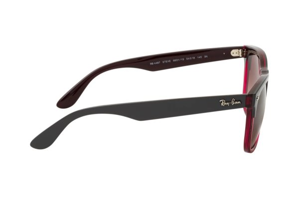  Ray-Ban Steve RB4487-6631-13 Black / Red  | Brown Gradient