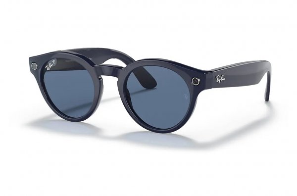 Sunglasses Ray-Ban Stories Round RW4003-6558-2V Dark Blue | Dark Blue Polarized