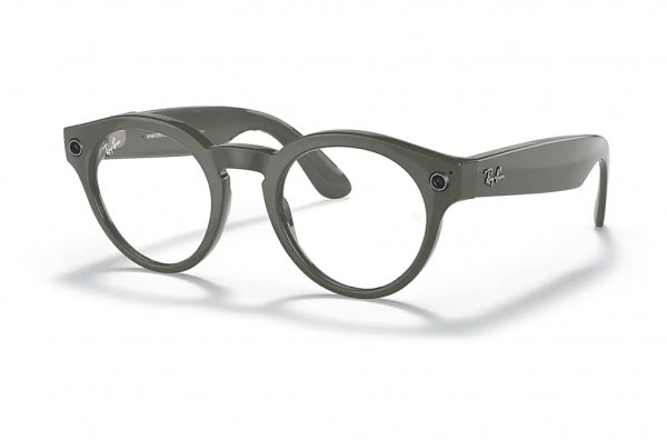 Sunglasses Ray-Ban Stories Round RW4003-6563-M3 Dark Green | Clear / Natural Green
