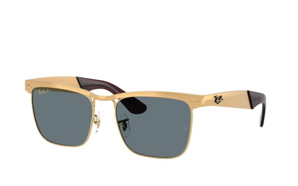   Ray-Ban Wayfarer Deluxe RB3875-9276-3R Gold / Dark Brown | Dark Blue Polarized