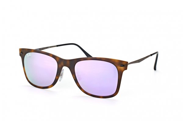   Ray-Ban Wayfarer LightRay RB4210-6244-4V Light Havana | Violet Mirror