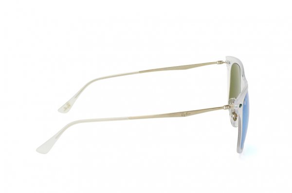   Ray-Ban Wayfarer LightRay RB4210-646-3R Matte Transparent | Green  Mirror