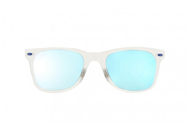   Ray-Ban Wayfarer LightRay RB4210-646-55 Matte Transparent | Blue Mirror