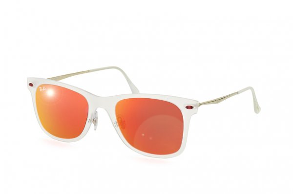   Ray-Ban Wayfarer LightRay RB4210-646-6Q Matte Transparent | Orange Mirror
