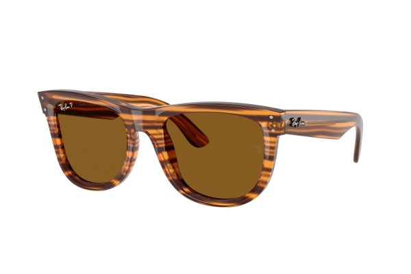 Sunglasses Ray-Ban Wayfarer Reverse RBR0502S-6791-83 Stripped Brown | Natural Brown Polarized
