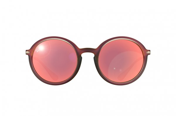   Ray-Ban Youngster Round RB4222-6167-6Q Matt Transparent Red | Orange Mirror