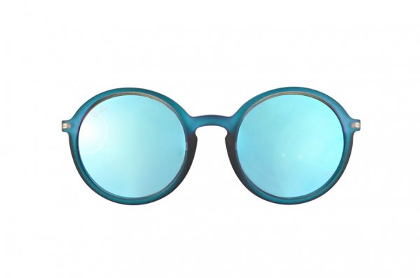   Ray-Ban Youngster Round RB4222-6170-55 Matt Transparent Blue | Blue Mirror