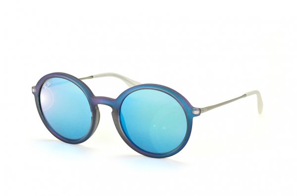   Ray-Ban Youngster Round RB4222-6170-55 Matt Transparent Blue | Blue Mirror