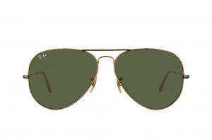 Очки Ray-Ban Aviator Large Metal Distressed RB3025-177 Pewter/Natural Green (G-15XLT)