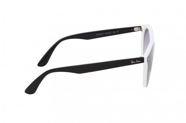   Ray-Ban Blaze Youngster RB4380N-6416-0U Black / White | Gradient Violet Mirror