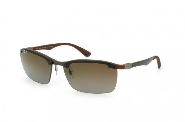   Ray-Ban Carbon Fibre RB8312-128-T5 Dark Carbon/Brown | Poly. Brown Gradient Polarized
