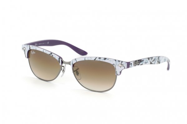   Ray-Ban Cathy Clubmaster RB4132-835-51 Marble White Grey Black/Violet/Faded Brown Gradient