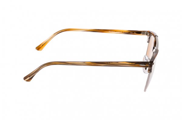   Ray-Ban Clubmaster Double Bridge RB3816-1238-I3 Striped Brown | Brown Mirror / Silver Gradien 