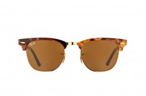 Очки Ray-Ban Clubmaster Fleck RB3016-1160 Silver/Brown/Black | Natural Brown