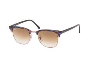 Очки Ray-Ban Clubmaster Fleck RB3016-1256-51 Black / Blue | Faded Brown