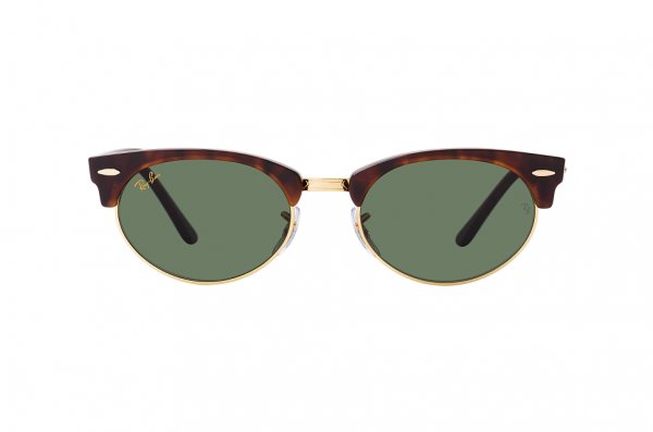   Ray-Ban Clubmaster Oval RB3946-1304-31 Dark Brown | Natural Green