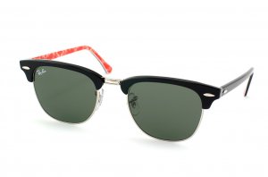 Очки Ray-Ban Clubmaster RB3016-1016 Black/Red Texture/Natural Green (G-15XLT)