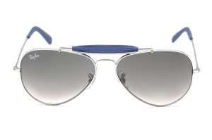 Очки Ray-Ban Craft Outdoorsman RB3422Q-108-32 Silver Insert Violet Leather | Gradient Grey