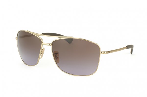 Очки Ray-Ban Highstreet RB3476-112-68 Matte Gold | Dark Grey Rubber/APX Brown Faded Violet