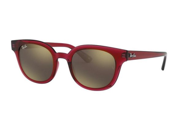   Ray-Ban Highstreet RB4324-6451-93 Transparent Red | Gold Mirror