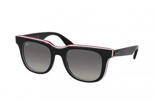   Ray-Ban Meteor RB4368-6518-11 Black/Red/White | Light Grey Gradient