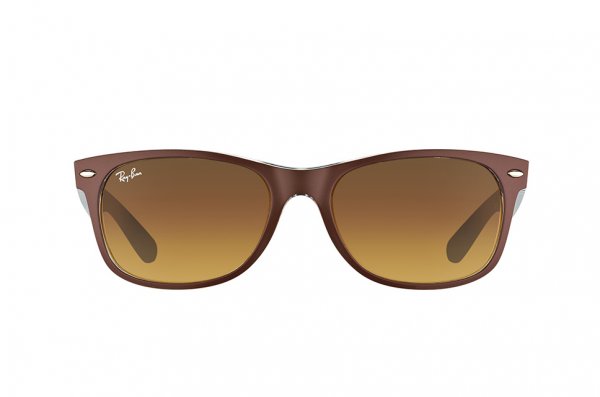   Ray-Ban New Wayfarer Color Mix RB2132-6189-85 Brown On Crystal/Blue| Brown Faded Yellow