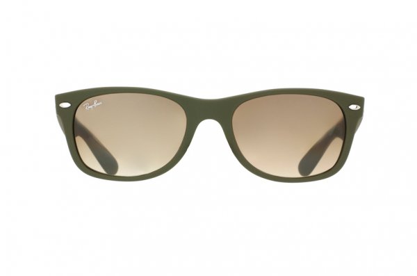   Ray-Ban New Wayfarer RB2132-812-51 Military Green Rubber/Faded Brown/Gradient