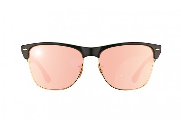   Ray-Ban Oversized Clubmaster RB4175-877-Z2 Matte Black/ Arista | Light Pink  Mirror