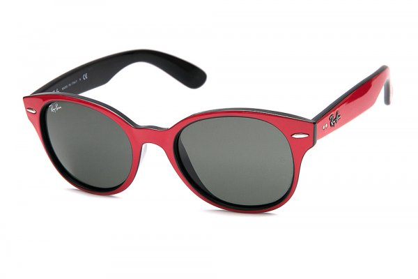   Ray-Ban Rounded Wayfarer RB4141-769 Red on Black | Natural Green (G-15XLT)