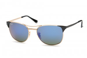 Очки Ray-Ban Signet RB3429-119-68 Arista/Matte Black Temple | Brown Faded Violet/Blue Mirror