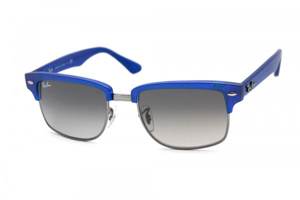  Ray-Ban Squared Clubmaster RB4190-6004-71 Blue Transparent | APX Grey/Green