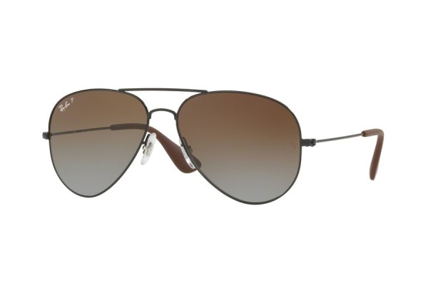  Ray-Ban Youngster Aviator RB3558-002-T5 Black| Gradient Brown Polarized