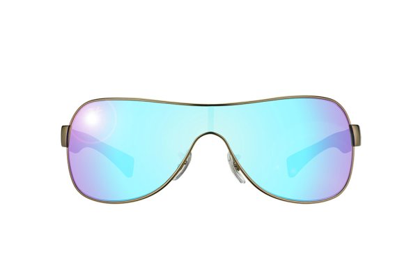   Ray-Ban Youngster RB3471-029-55 Matte Gunmetal/Blut Rubber Temple | Blue Mirror