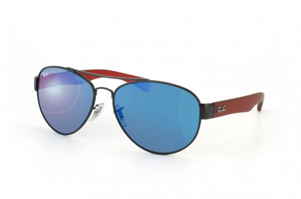 Очки Ray-Ban Youngster RB3491-006-55 Matt Black/Red | Blue Mirror