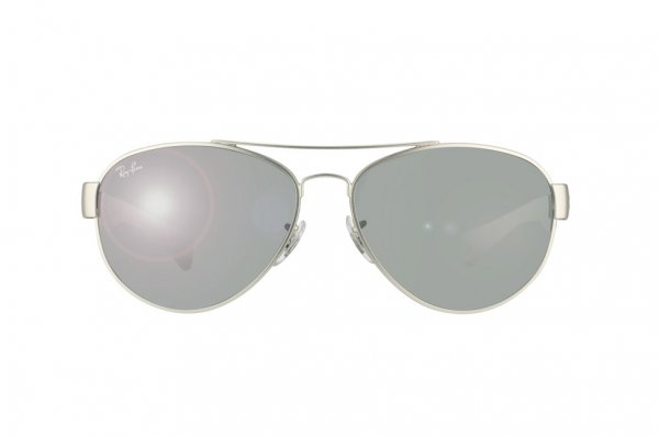   Ray-Ban Youngster RB3491-019-6G Matte Silver/Grey Rubber Temple | Silver Mirror
