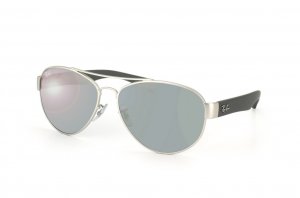 Очки Ray-Ban Youngster RB3491-019-6G Matte Silver/Grey Rubber Temple | Silver Mirror
